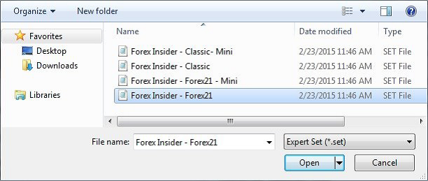 Загрузка пресетов для Forex Insider 2